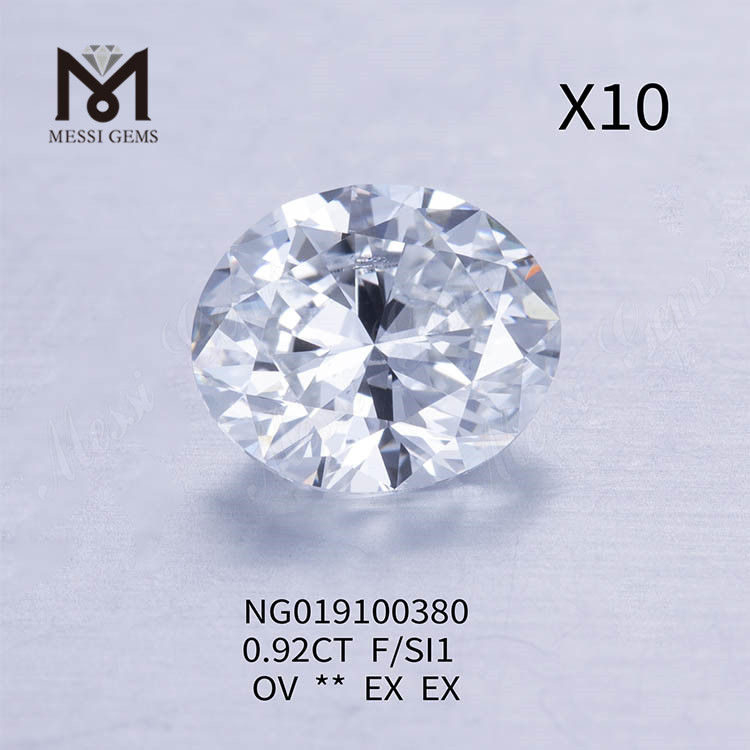 0.92ct F オーバル ルース 宝石 合成ダイヤモンド SI1 