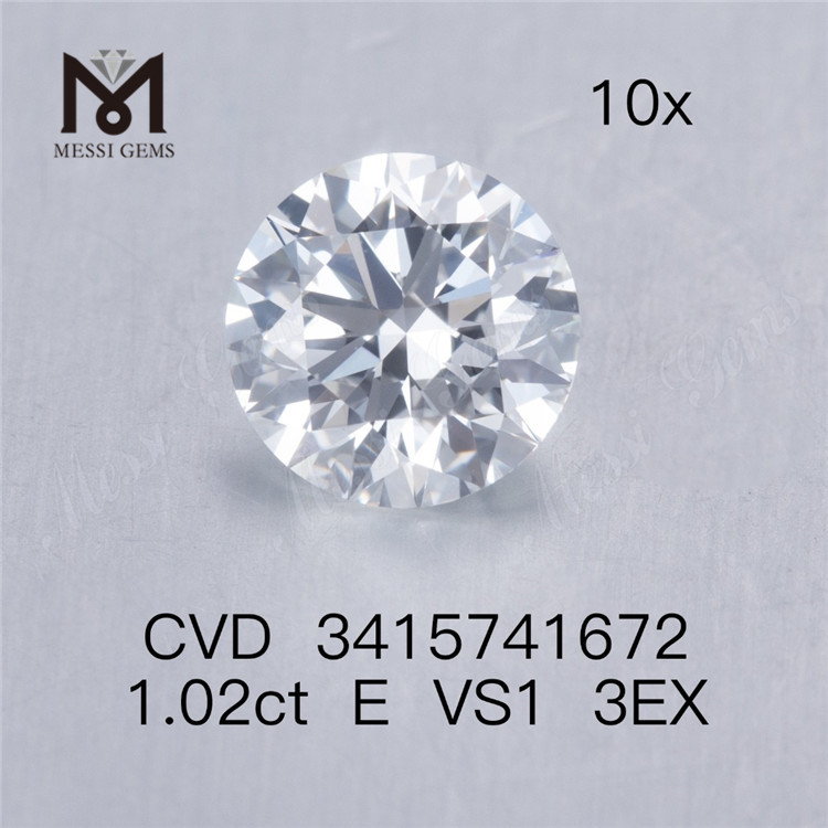 1.02ct VS 3EX ラボ ダイヤモンド rd E カラー人工ダイヤモンド在庫あり
