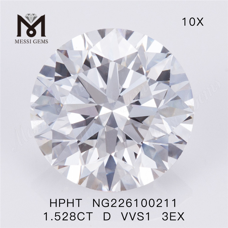 1.528カラット D VVS1 3EX ラウンドカット 合成ダイヤモンド メーカー価格販売中
