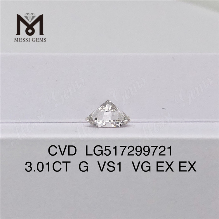 3.012 カラット G カラー VS1 クラリティ工場価格在庫あり高速配送ラボ グロウン Cvd ダイヤモンド