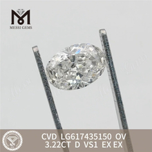3.22CT D VS1 オーバル マン クリエイテッド ダイヤモンド IGI丨Messigems CVD LG617435150