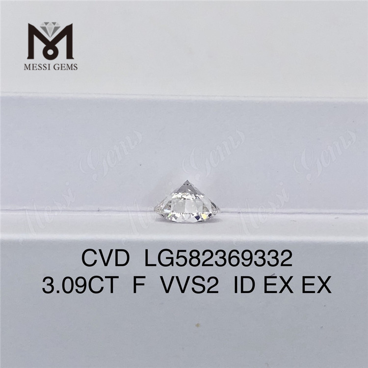 3.09CT F VVS2 ID EX EX LG582369332 cvd ダイヤモンド販売丨Messigems