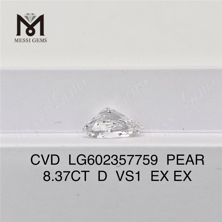 8.37CT D VS1 PEAR 8ct ラボグロウン CCVD ダイヤモンド 倫理的で手頃な価格 LG602357759丨Messigems