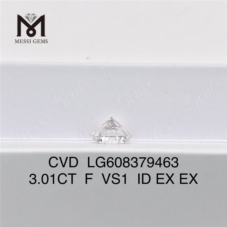 3.01CT F VS1 ラウンド 3ct Cvd ラボ ダイヤモンド エコ宝石丨Messigems LG608379463