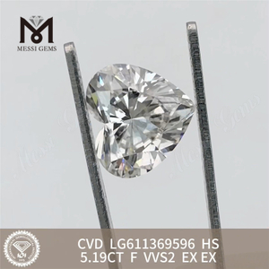 5.19CT F HS VVS2 CVD 合成ダイヤモンド の最安値 LG611369596丨Messigems