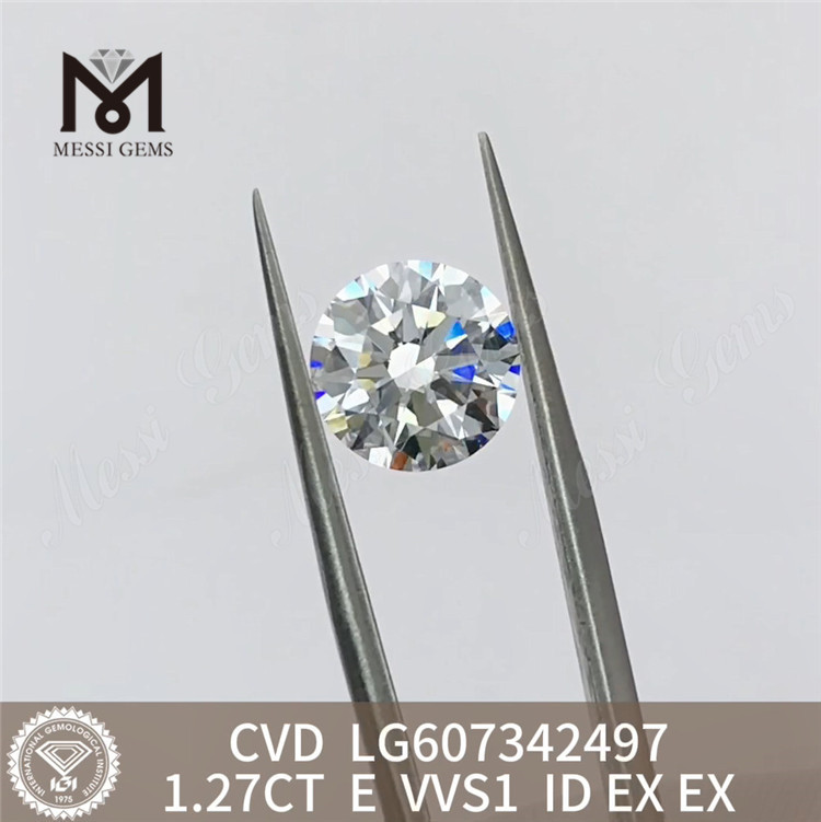 1.27CT E VVS1 1 カラットの合成ダイヤモンド CVD ダイヤモンド、素晴らしいジュエリー作品丨Messigems LG607342497